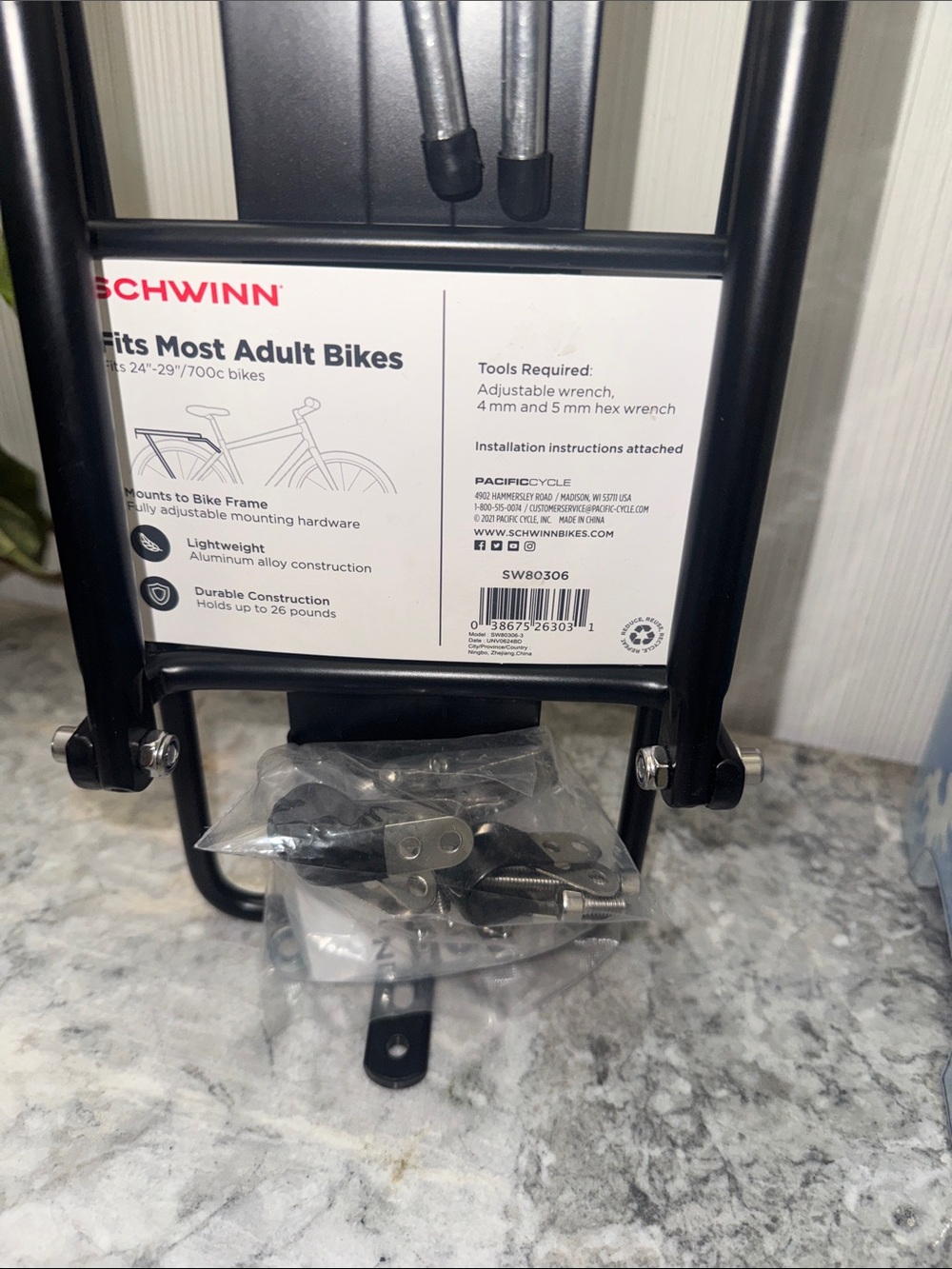 Schwinn Black Adjustable Rear Rack - Picture 7 of 10